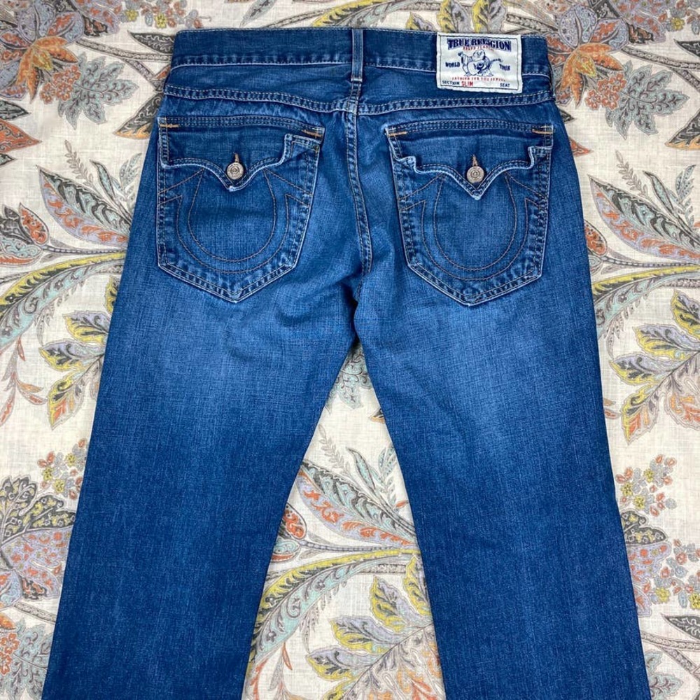 True Religion Mens World Tour Slim Blue Jeans 32 - Picture 8 of 12